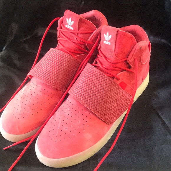 adidas Other - Adidas Originals Tubular Invader Strap Suede Red